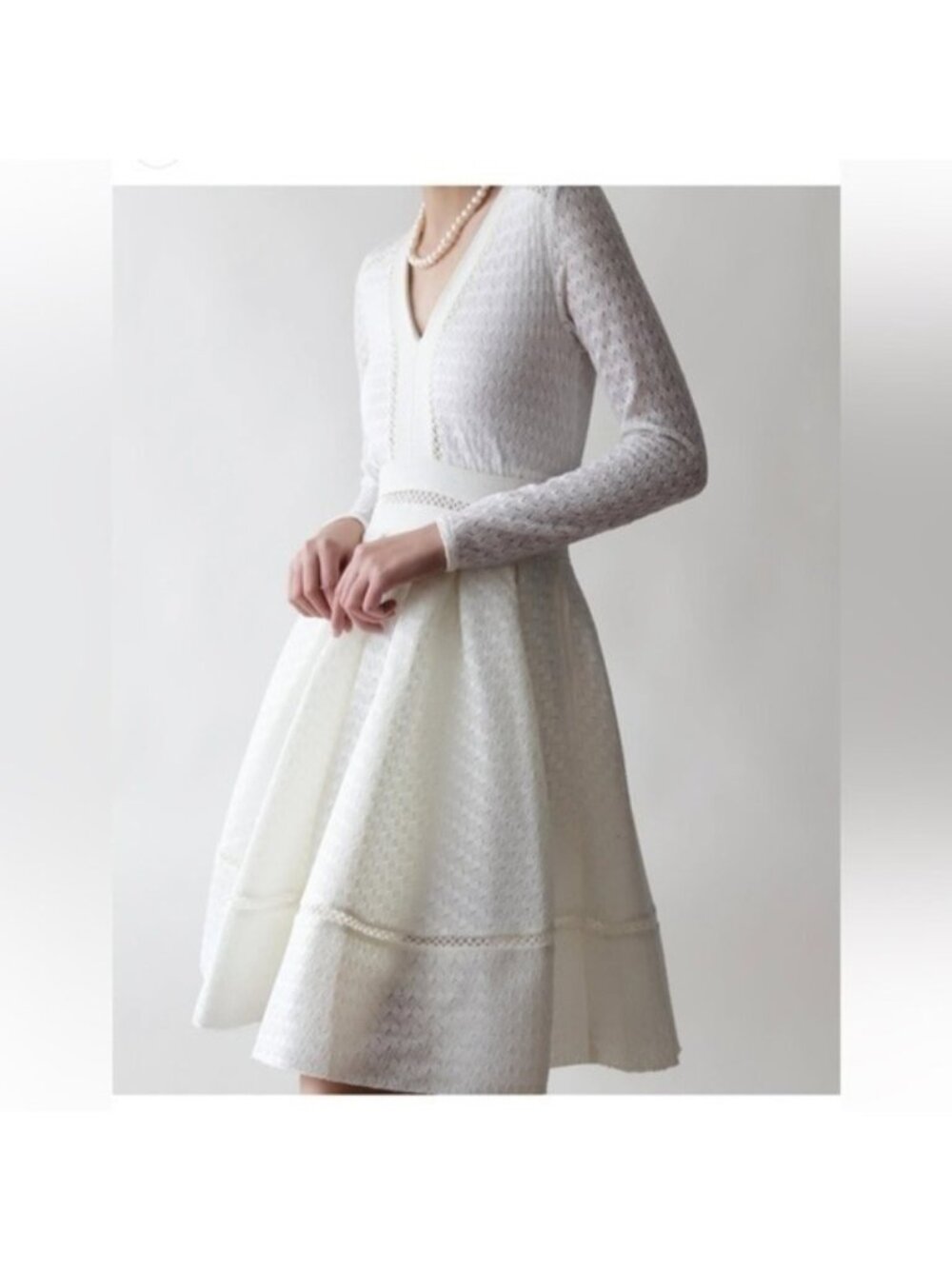 MAJE Rossignol white Fit-and-Flare Mini Dress size 1 or Small